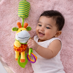 Soft Hanging Crinkle Rattle Sensory Toy for Babies with Teether (0–12 Months) - Giraffe
