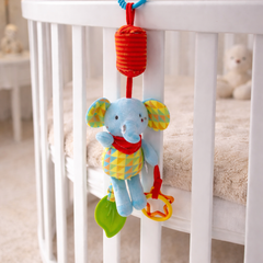 Soft Hanging Crinkle Rattle Sensory Toy for Babies with Teether (0–12 Months) - Elli