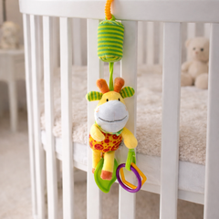 Soft Hanging Crinkle Rattle Sensory Toy for Babies with Teether (0–12 Months) - Giraffe