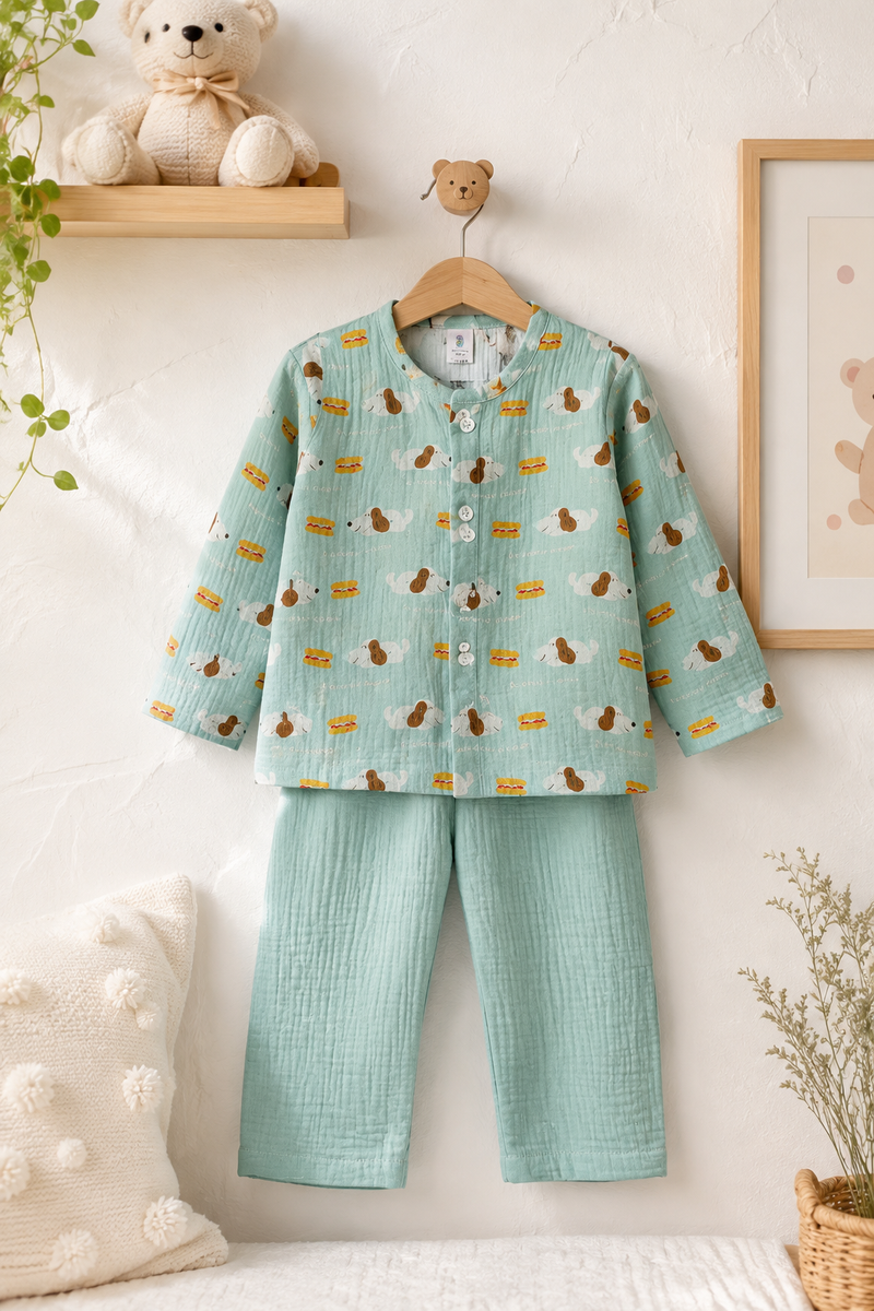 Hungry Me| Premium Crinkled Double Layered Soft Unisex Muslin Set for New Born to 6 Years