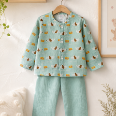 Hungry Me| Premium Crinkled Double Layered Soft Unisex Muslin Set for New Born to 6 Years