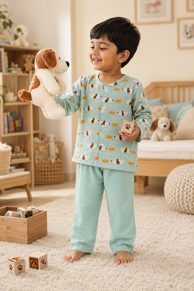 Hungry Me| Premium Crinkled Double Layered Soft Unisex Muslin Set for New Born to 6 Years