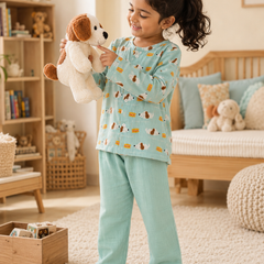 Hungry Me| Premium Crinkled Double Layered Soft Unisex Muslin Set for New Born to 6 Years