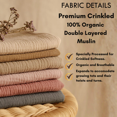 Grey Star| Premium Crinkled Double Layered Soft Unisex Muslin Set for New Born to 6 Years