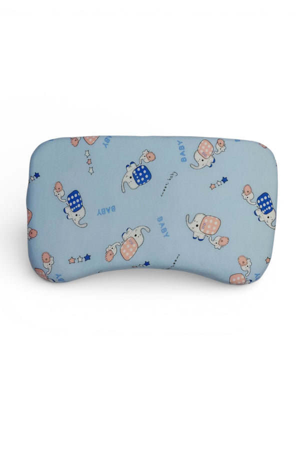 Curve Contour Memory Foam Kids Pillow |Toddler Memory Foam Pillow for 12 Months Plus - Elli Blue