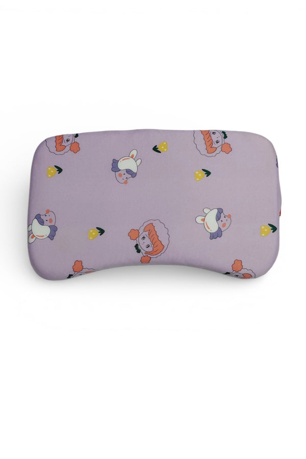 Curve Contour Memory Foam Kids Pillow |Toddler Memory Foam Pillow for 12 Months Plus - Mauve Tulip