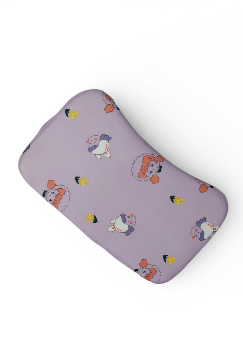 Curve Contour Memory Foam Kids Pillow |Toddler Memory Foam Pillow for 12 Months Plus - Mauve Tulip