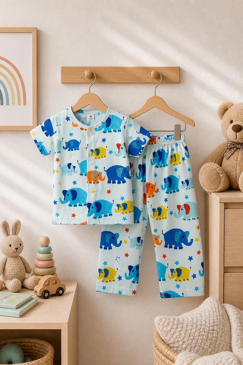 Cute Ellis - 100% Cotton Poplin | Unisex | Half Sleeve Cotton Sets for New Born to 6 Years