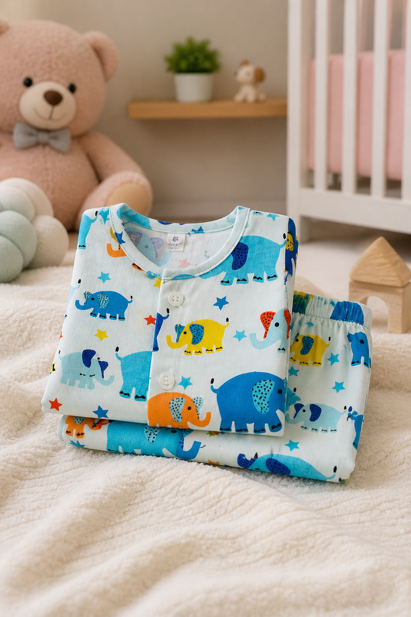 Cute Ellis - 100% Cotton Poplin | Unisex | Half Sleeve Cotton Sets for New Born to 6 Years