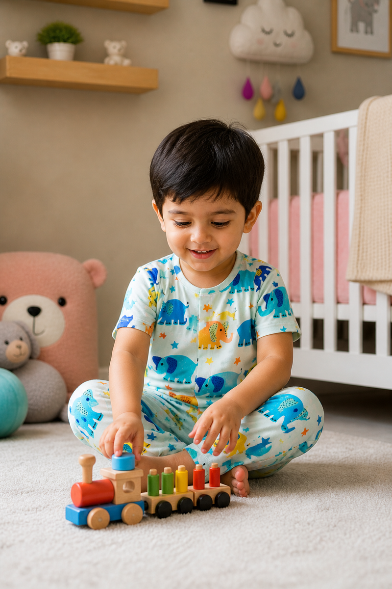 Cute Ellis - 100% Cotton Poplin | Unisex | Half Sleeve Cotton Sets for New Born to 6 Years