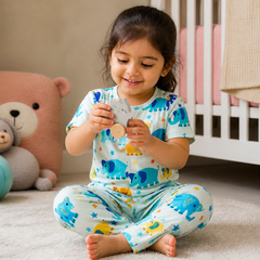 Cute Ellis - 100% Cotton Poplin | Unisex | Half Sleeve Cotton Sets for New Born to 6 Years