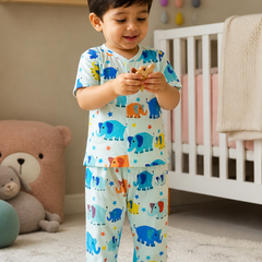 Cute Ellis - 100% Cotton Poplin | Unisex | Half Sleeve Cotton Sets for New Born to 6 Years