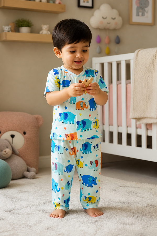 Cute Ellis - 100% Cotton Poplin | Unisex | Half Sleeve Cotton Sets for New Born to 6 Years