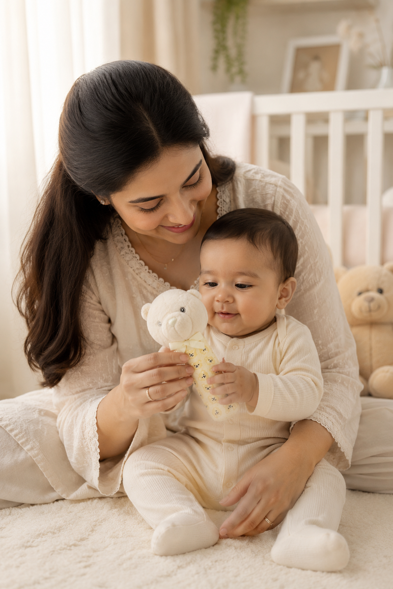 Smiley Bear - Soft Plush Rattle Toy for Kids | Premium High Quality