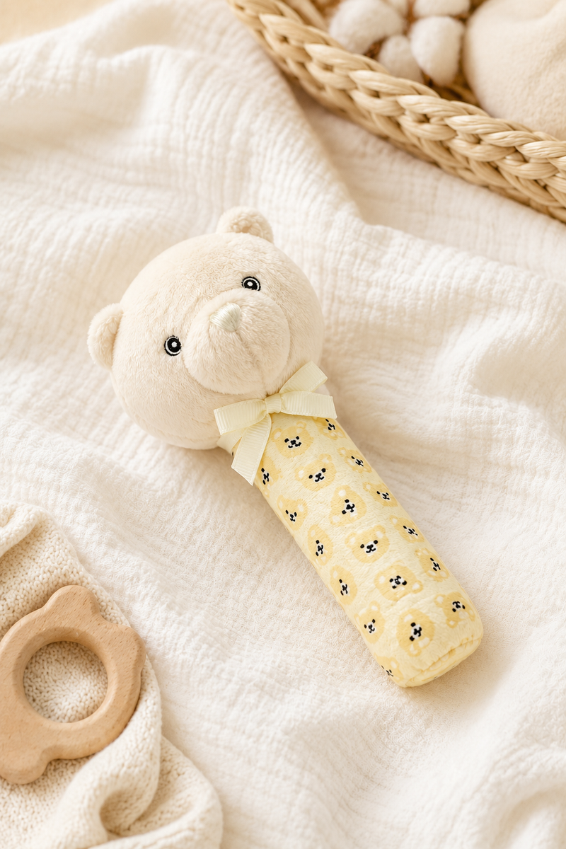 Smiley Bear - Soft Plush Rattle Toy for Kids | Premium High Quality