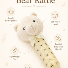 Smiley Bear - Soft Plush Rattle Toy for Kids | Premium High Quality