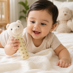 Smiley Bear - Soft Plush Rattle Toy for Kids | Premium High Quality