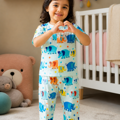 Cute Ellis - 100% Cotton Poplin | Unisex | Half Sleeve Cotton Sets for New Born to 6 Years