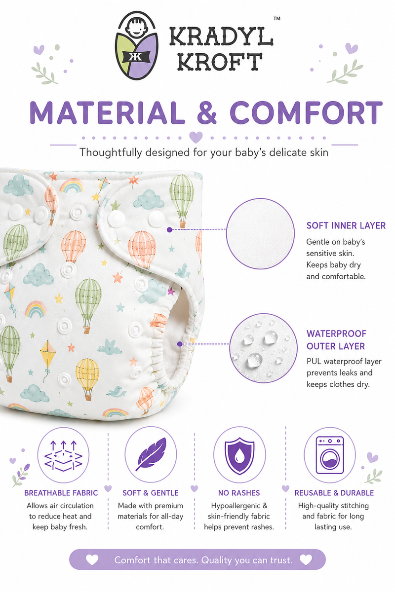 Adjustable Reusable Diaper Pant -Lighthouse
