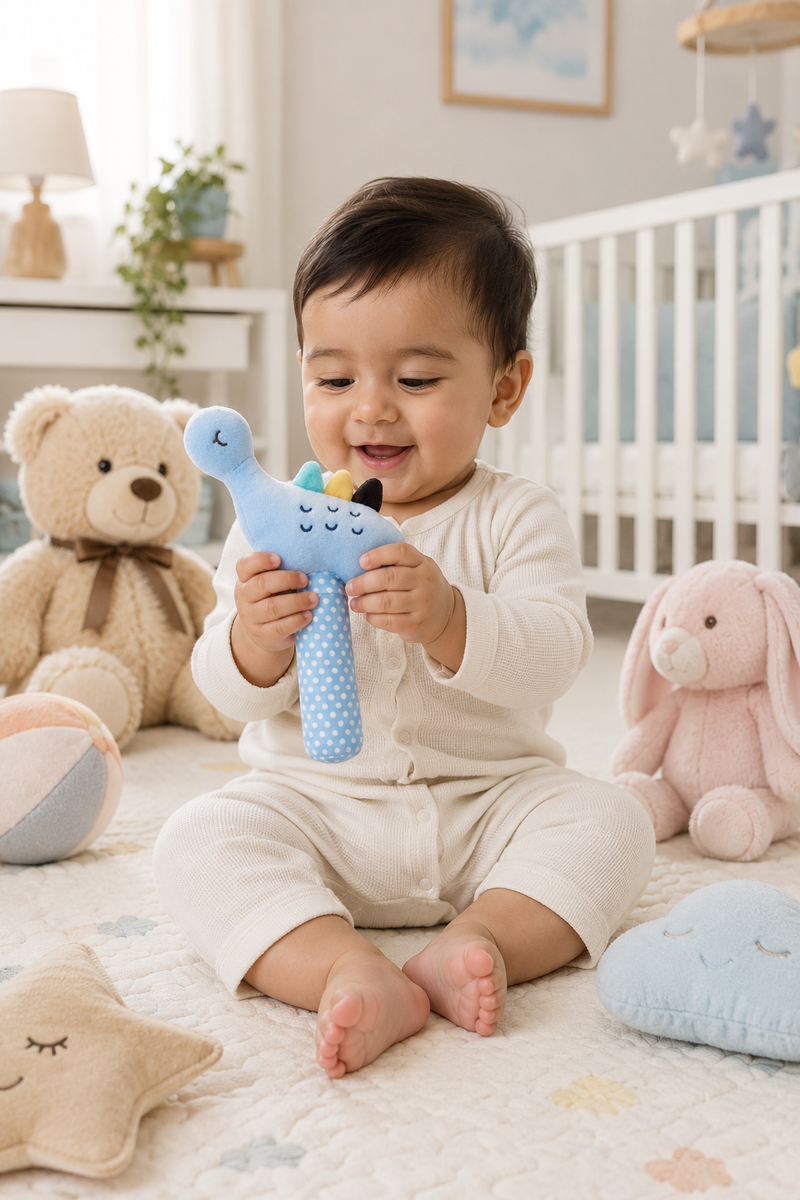 L'il Dino - Soft Plush Rattle Toy for Kids | Premium High Quality