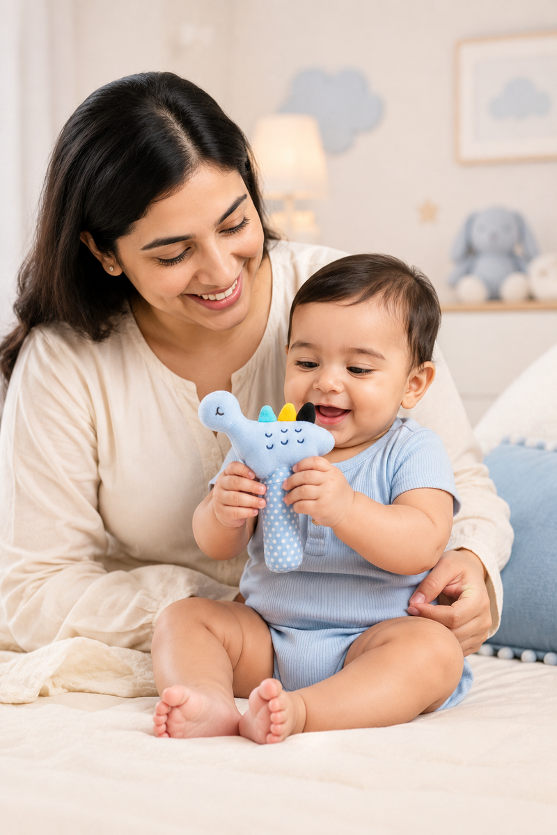 L'il Dino - Soft Plush Rattle Toy for Kids | Premium High Quality