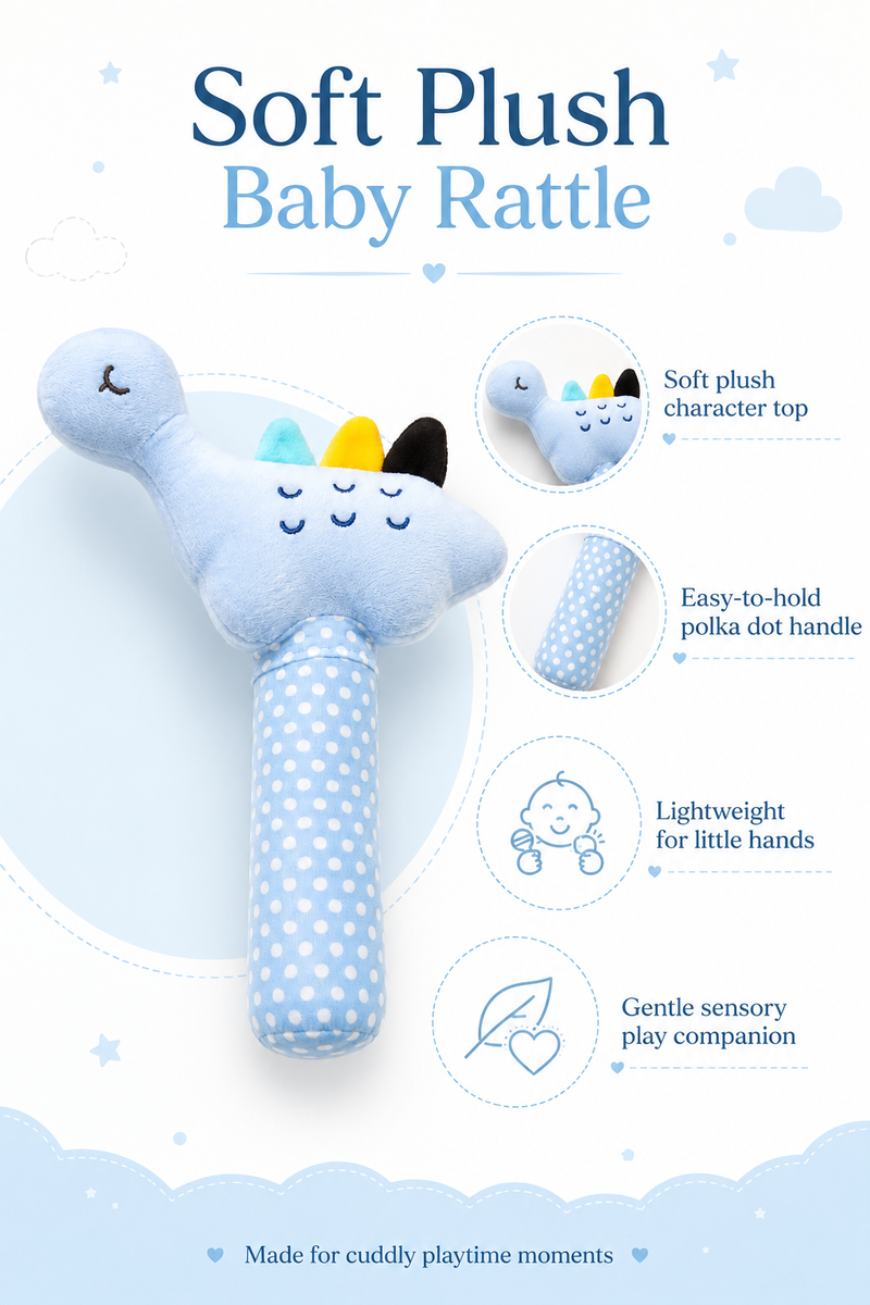 L'il Dino - Soft Plush Rattle Toy for Kids | Premium High Quality