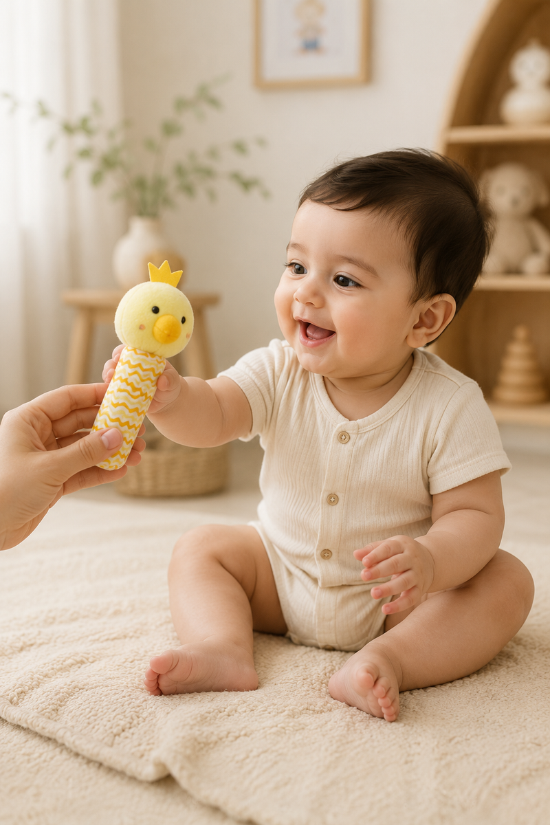 Hey Chicken - Soft Plush Rattle Toy for Kids | Premium High Quality