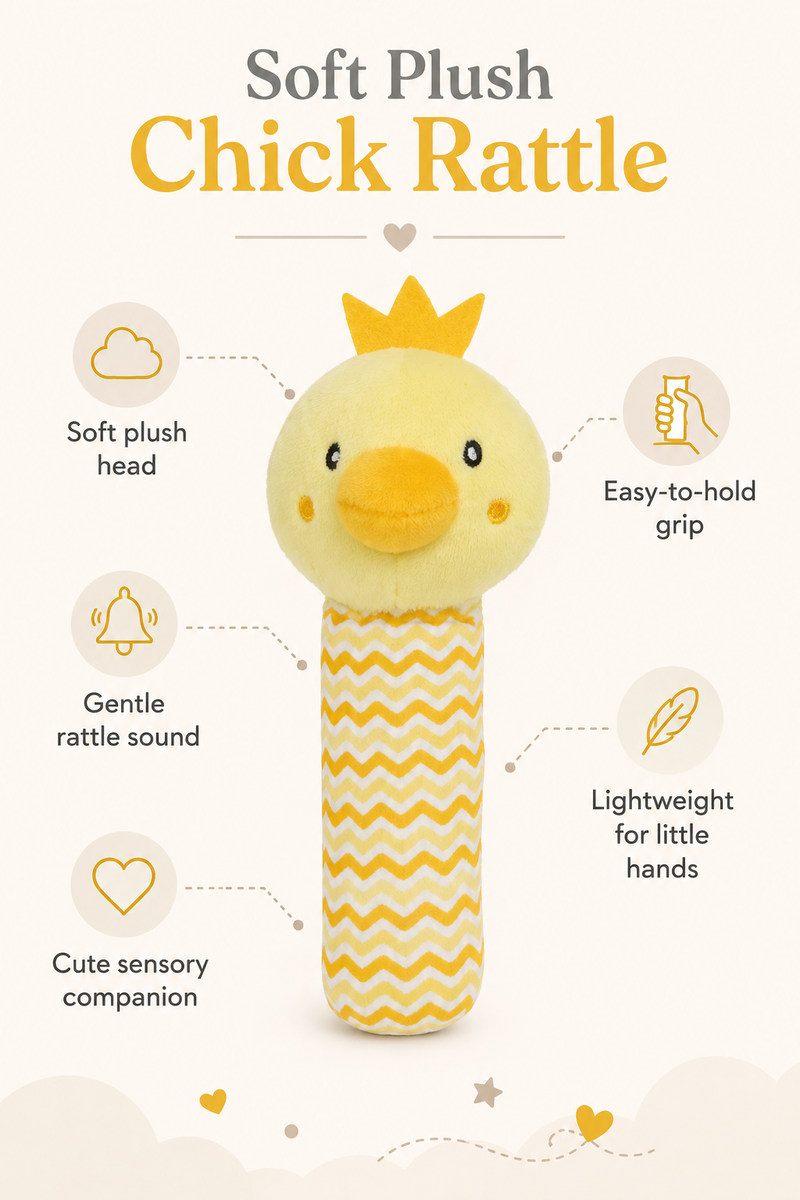Hey Chicken - Soft Plush Rattle Toy for Kids | Premium High Quality