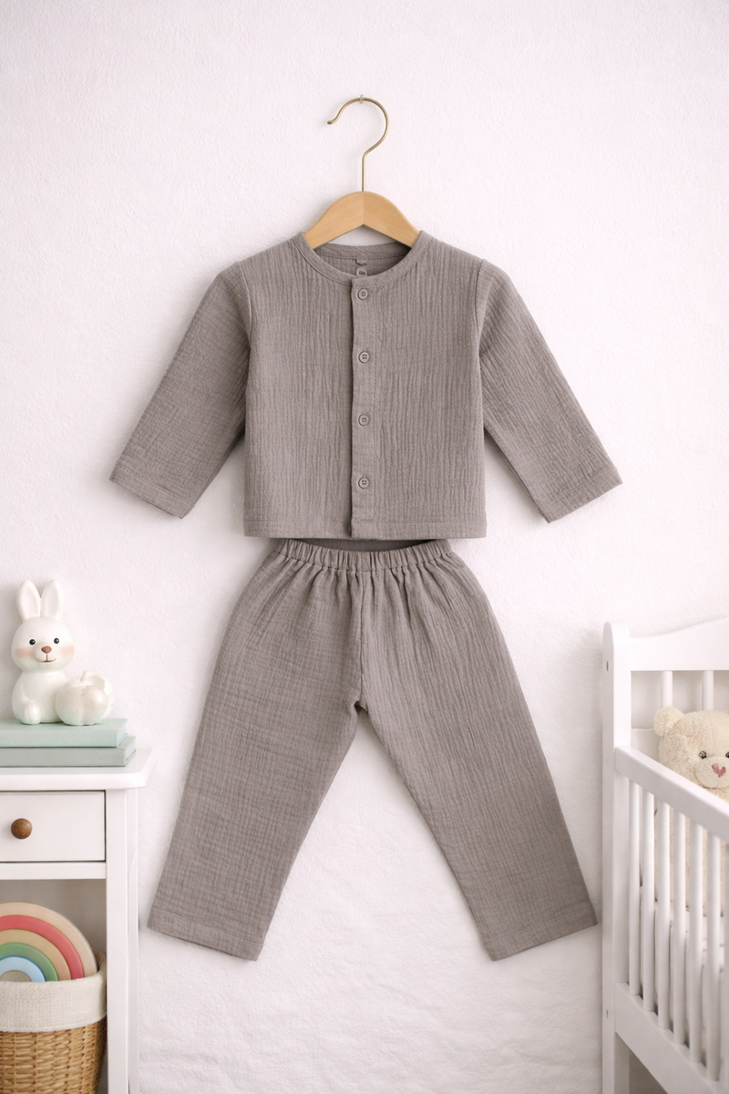 Earth| Premium Crinkled Double Layered Soft Unisex Muslin Set for New Born to 6 Years