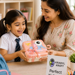 3 Compartent Stainless Steel Insulated Tiffin for School with Spoon, BPA-Free | Leak-Resistant Bento Box with Tray & Container | 800 ml