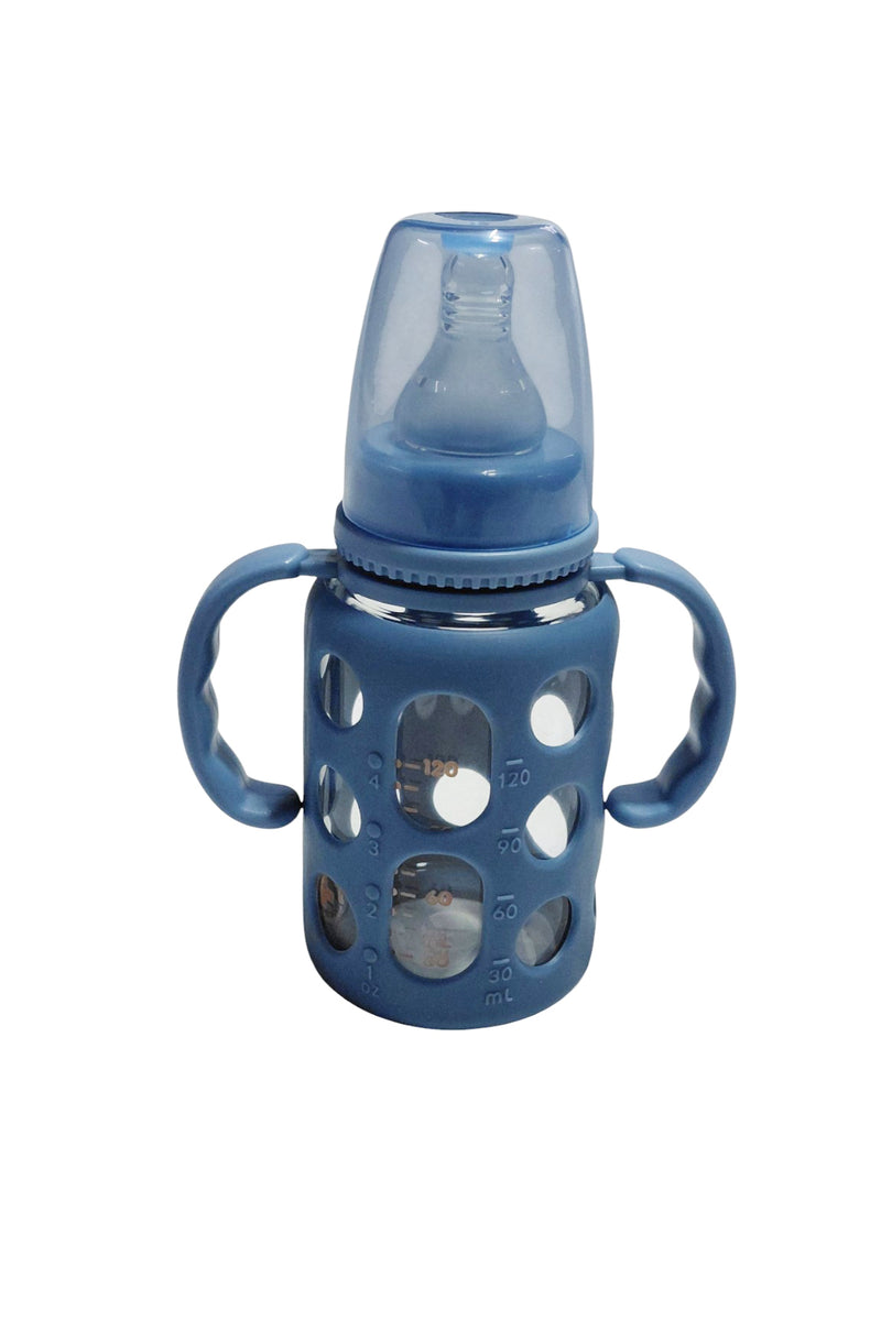 Kradyl Kroft Natural Response Plastic Baby Bottle with handle - 120 Ml |Baby Milk Bottle |BPA Free for Babies with 3M+ Teat