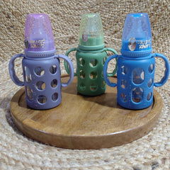 Kradyl Kroft Natural Response Plastic Baby Bottle with handle - 120 Ml |Baby Milk Bottle |BPA Free for Babies with 3M+ Teat