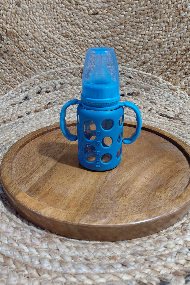 Kradyl Kroft Natural Response Plastic Baby Bottle with handle - 120 Ml |Baby Milk Bottle |BPA Free for Babies with 3M+ Teat