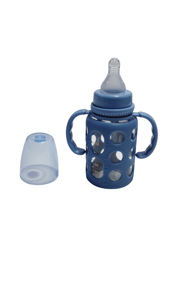 Kradyl Kroft Natural Response Plastic Baby Bottle with handle - 120 Ml |Baby Milk Bottle |BPA Free for Babies with 3M+ Teat