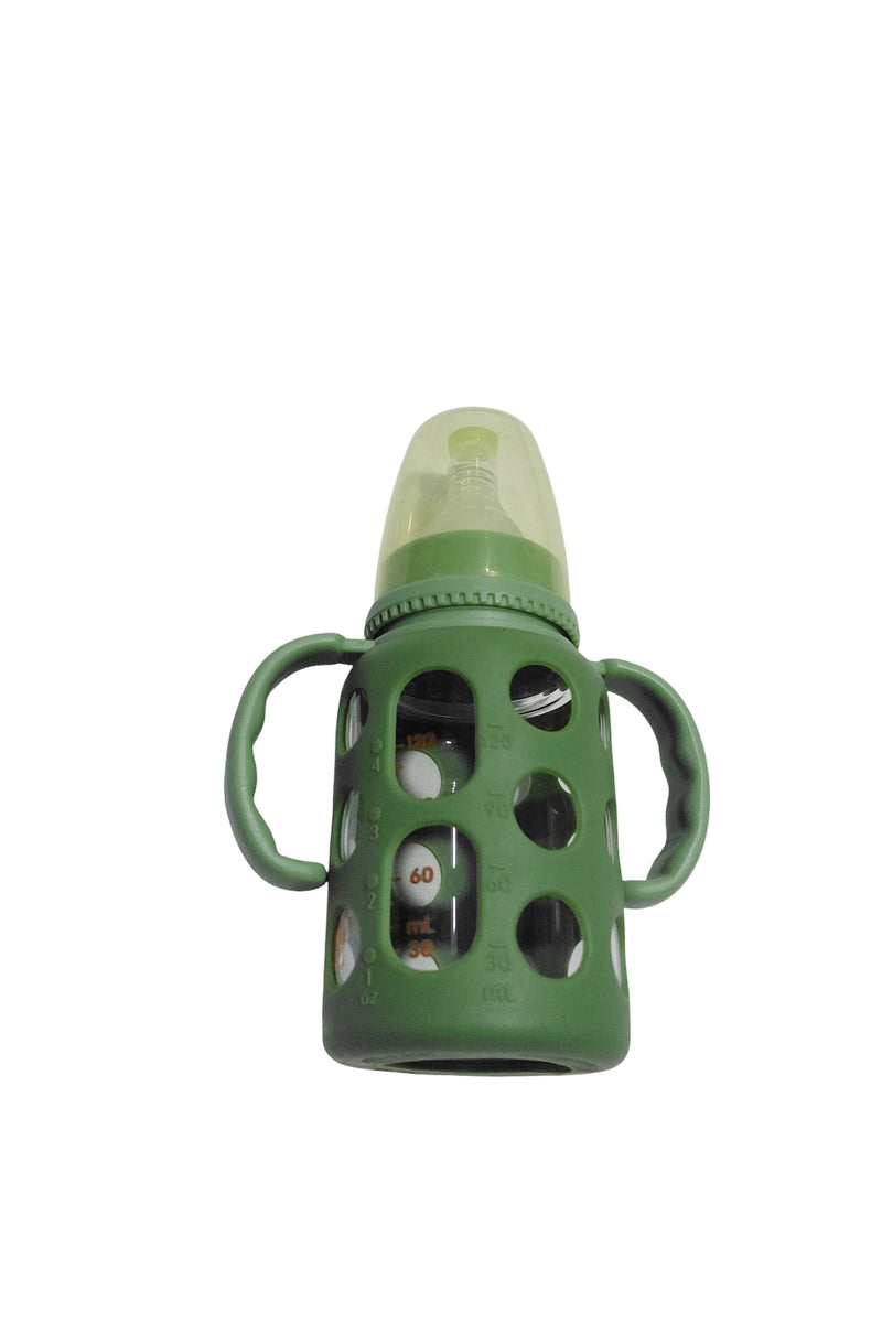 Kradyl Kroft Natural Response Plastic Baby Bottle with handle - 120 Ml |Baby Milk Bottle |BPA Free for Babies with 3M+ Teat