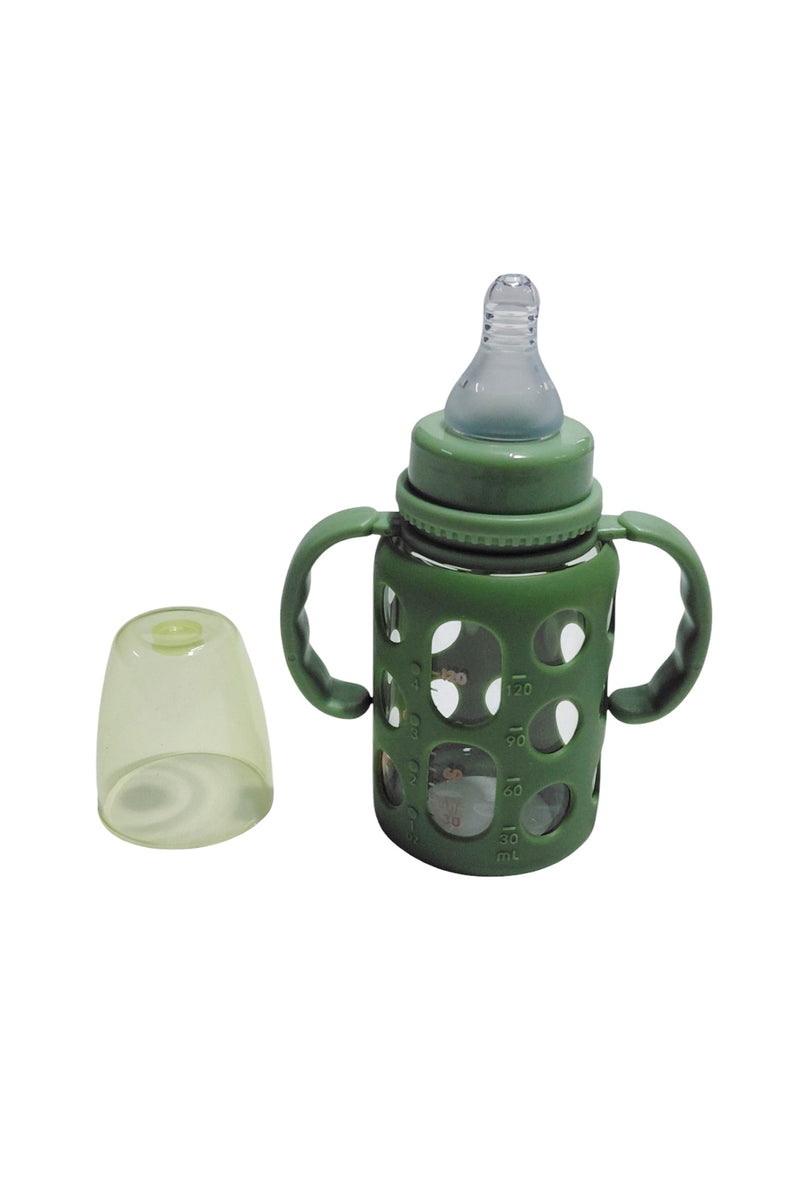 Kradyl Kroft Natural Response Plastic Baby Bottle with handle - 120 Ml |Baby Milk Bottle |BPA Free for Babies with 3M+ Teat