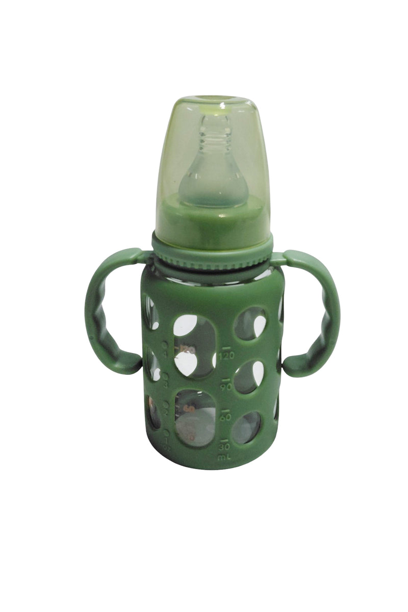 Kradyl Kroft Natural Response Plastic Baby Bottle with handle - 120 Ml |Baby Milk Bottle |BPA Free for Babies with 3M+ Teat