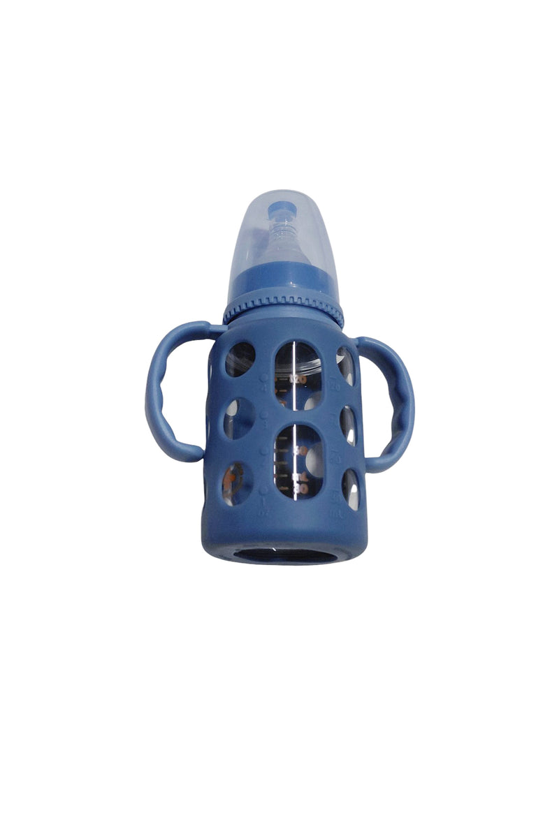 Kradyl Kroft Natural Response Plastic Baby Bottle with handle - 120 Ml |Baby Milk Bottle |BPA Free for Babies with 3M+ Teat