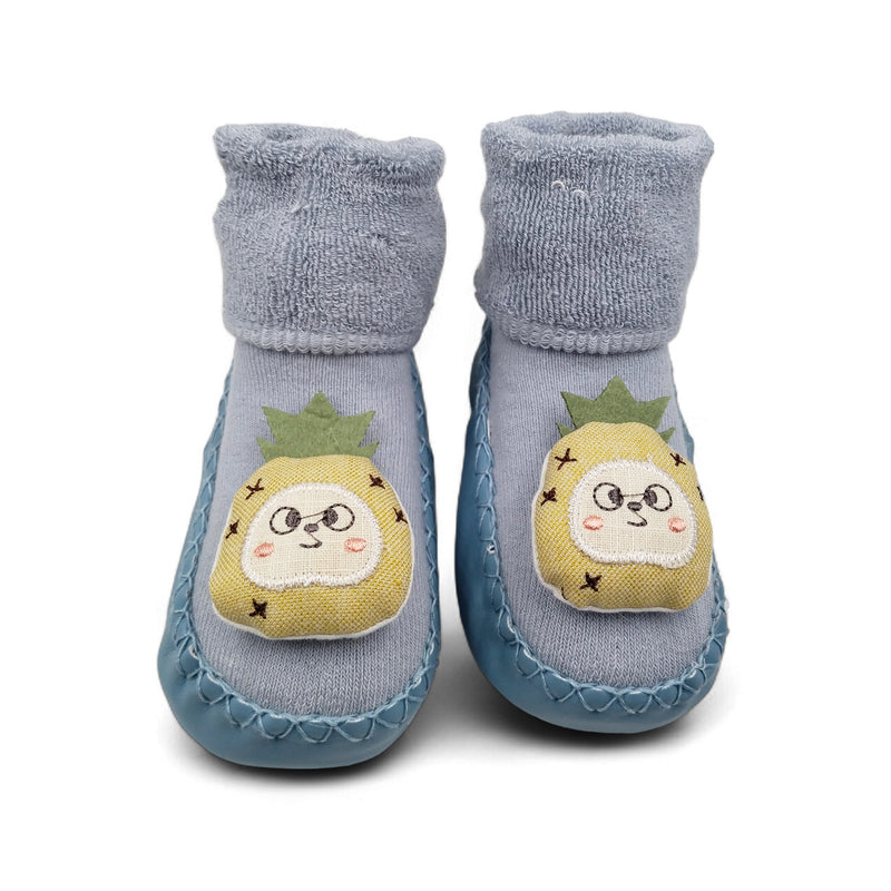Blue Pineapple- Baby Sock Shoes for Infants Babies - 6 to 18 Months