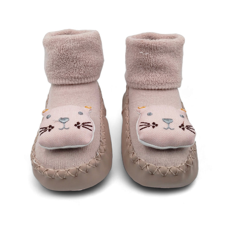 Pink Tiger- Baby Sock Shoes for Infants Babies - 6 to 18 Months