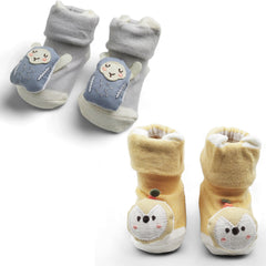 Little Sheep- Set of 2 100% Cotton Baby Booties Socks for  0 to 12 Months