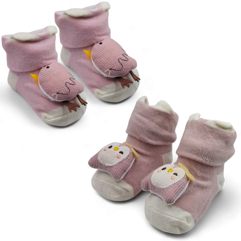 Tweety- Set of 2 100% Cotton Baby Booties Socks for 0 to 12 Months