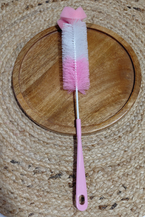 Kradyl Kroft Basic Nylon Bristle Baby Feeding Bottle Cleaning Brush & Nipple Cleaner | Ergonomic Handle | Easy to Clean Narrow & Wide Neck Feeding Bottles | BPA Free, Easy Hanging Storage