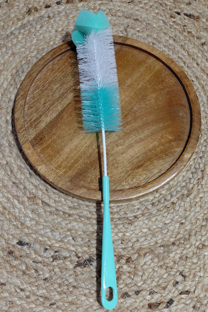 Kradyl Kroft Basic Nylon Bristle Baby Feeding Bottle Cleaning Brush & Nipple Cleaner | Ergonomic Handle | Easy to Clean Narrow & Wide Neck Feeding Bottles | BPA Free, Easy Hanging Storage