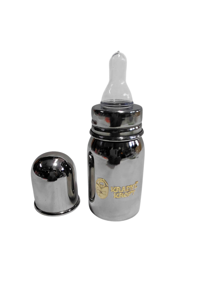 Kradyl Kroft Baby Steel Feeding Bottle 150ml | Baby Milk Bottle with Advanced Anti Colic Valve, BPA Free, Soft Silicone Teat, Wide Neck for Babies/Infants/Newborns of 0-2 Years