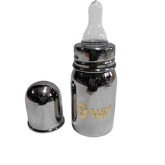 Kradyl Kroft Baby Steel Feeding Bottle 150ml | Baby Milk Bottle with Advanced Anti Colic Valve, BPA Free, Soft Silicone Teat, Wide Neck for Babies/Infants/Newborns of 0-2 Years