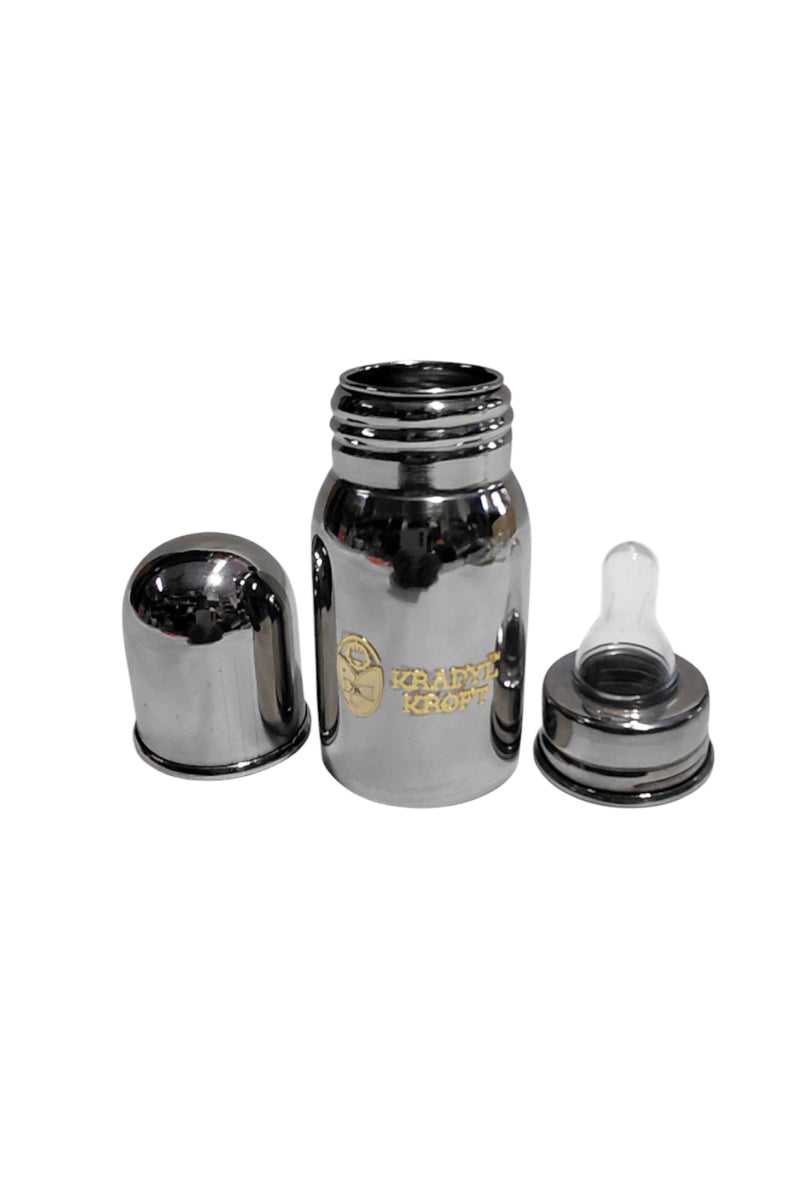 Kradyl Kroft Baby Steel Feeding Bottle 150ml | Baby Milk Bottle with Advanced Anti Colic Valve, BPA Free, Soft Silicone Teat, Wide Neck for Babies/Infants/Newborns of 0-2 Years
