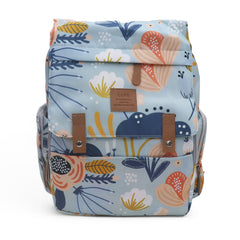 Water Proof Printed Diaper Bag Large Blue Dahlia