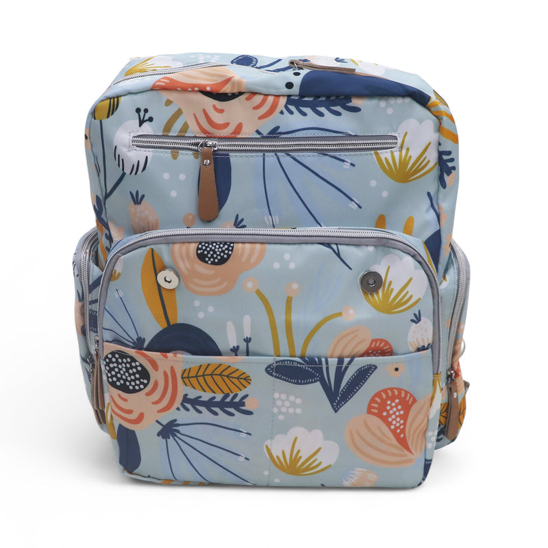 Water Proof Printed Diaper Bag Large Blue Dahlia