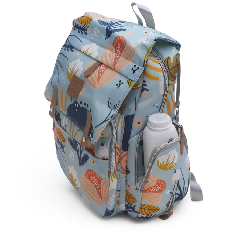 Water Proof Printed Diaper Bag Large Blue Dahlia